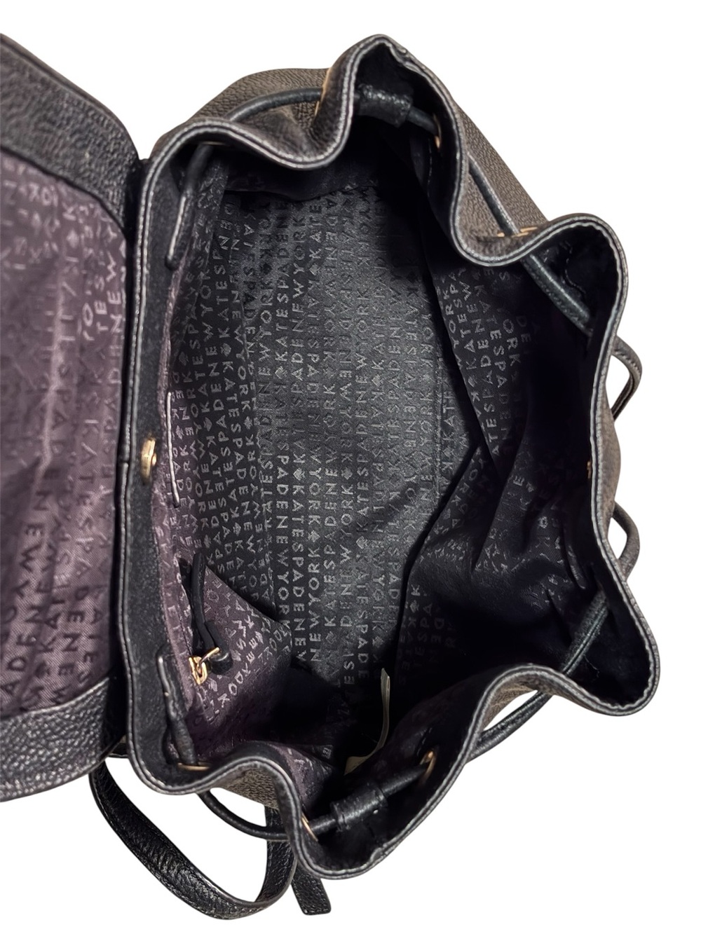 kate spade Black Pebbled Leather Drawstring Backpack - Picture 5 of 7